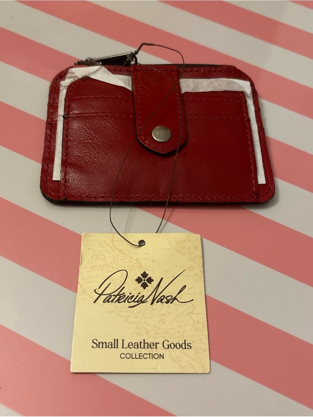PATRICIA NASH LAVA RED Cassis CREDIT CARD RFID Leather ID CASE